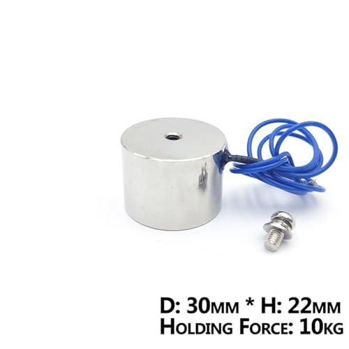 Cylindre électromagnétique 30/22 DC 12V avec ventouse 10KG - 5