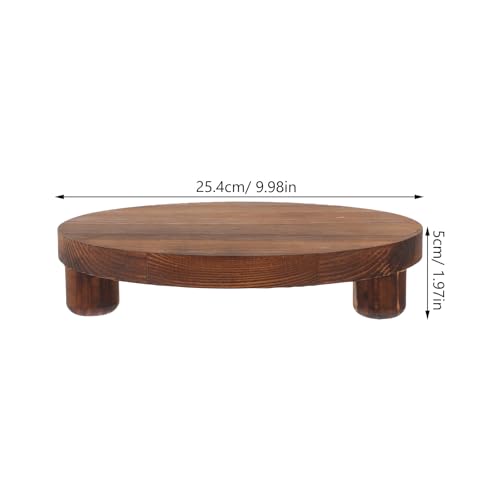 Porte-pot de fleurs bois massif marron support plantes piédestal rustique présentation - 3