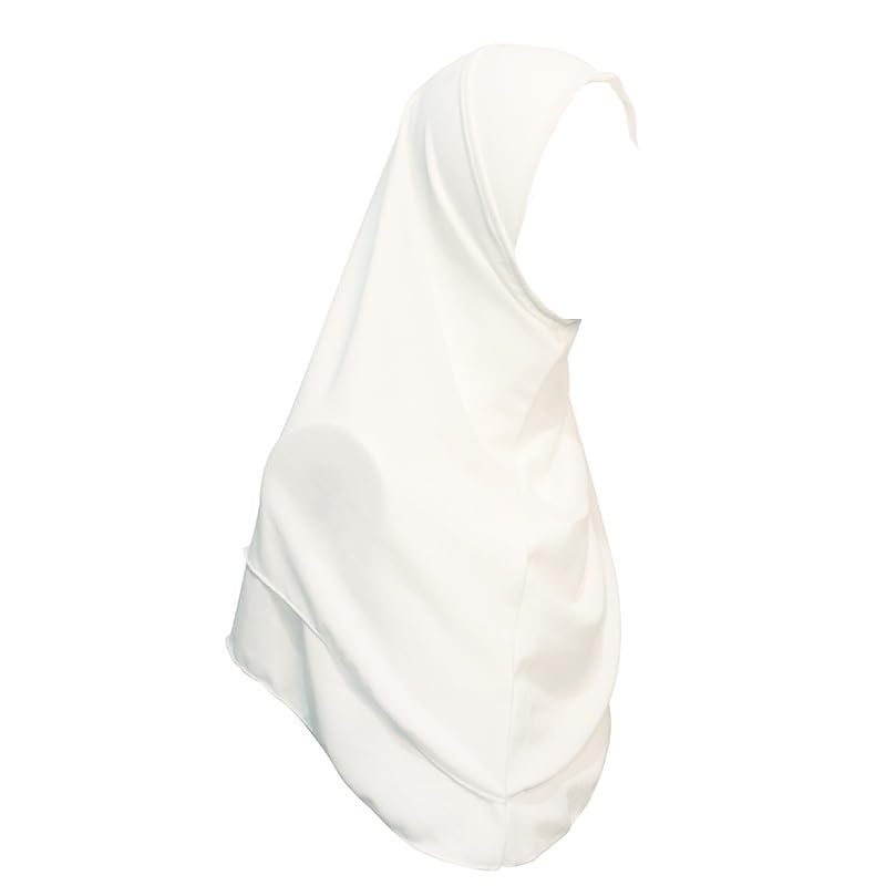 Girls Chiffon Instant Hijab - Opaque Thick Fabric (White)
