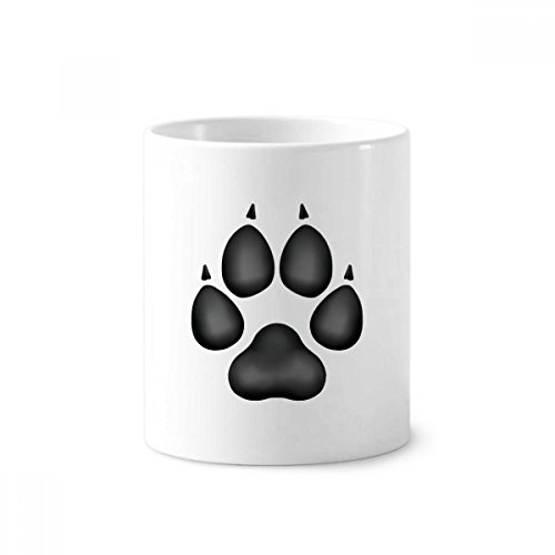 Tasse porte-brosse à dents céramique noire gobelet stylos motif chien 350ml