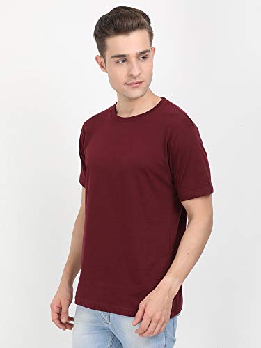 Image of FLEXIMAA Men's Cotton Round Neck Plain Half Sleeve T-Shirt