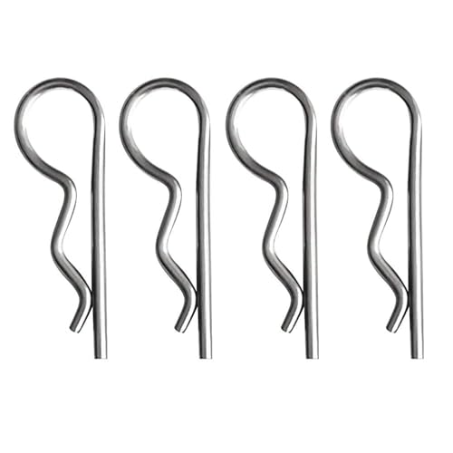 4pcs Stainless Steel R Clips and Cotter Pins, Secure Shaft Retaining Split Pin, Beta Pin Hair Pins, Cotter Spring Hitch Cotter Pin Wire Hair Pins