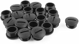 Tool parts 20pcs PG11 Black Nylon Round Blanking Cap End Threaded M18 x 8mm