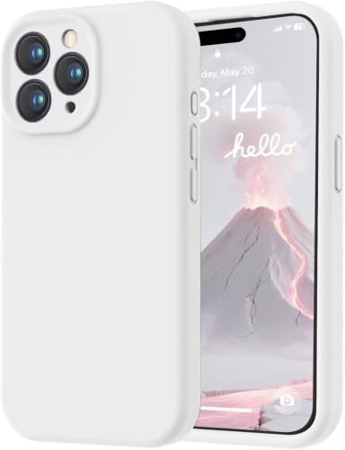 Image of LOVE 3000 Designed for iPhone 15 Pro Case, Premium Silicone with [Soft Anti-Scratch Microfiber Lining] Shockproof Protective Phone Case for Men Women Girls 6.1 inch, White