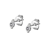 Feng Shui， Pendientes de Plata 925 Vintage, Pendientes de Tuerca para Mujer, circonita cúbica Redonda, hipoalergénicos, para cartílago, joyería Piercing