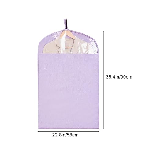 Garment Bags for Hanging Clothes，Breathable Oxford Fabric Hanging Clothes Bag，Garmet Bag with Clear Window，for Suits, Coats(Purple,35.4in/90cm)2