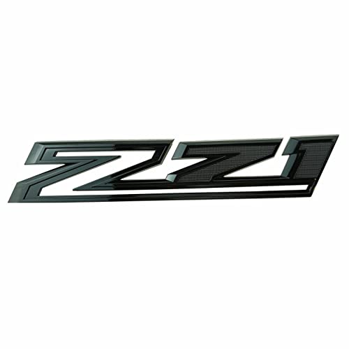 Image of 2X Large Size Z71 RH LH Side Fender Emblem Nameplate Badge Decal Replacement for 2019-2021 Chevy Silverado (Matte Black)