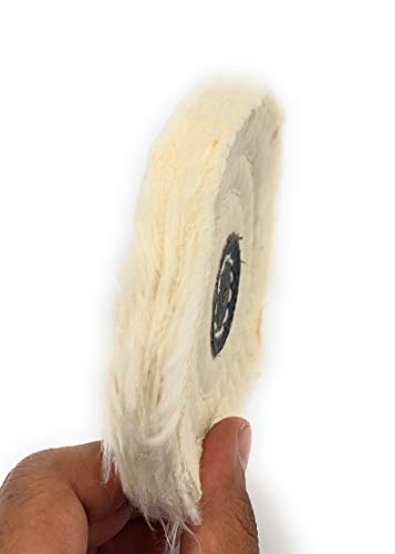 Image of Aone Polishing White Muslin Cloth Buff 4 inchx50 Folds 2pcs Stitched Buffing Wheel with Leather Hub to Polish & Buff Gold, Silver & Other Metals for Jewellery, Watchmaking, Hobby Craft for Bench Grinder