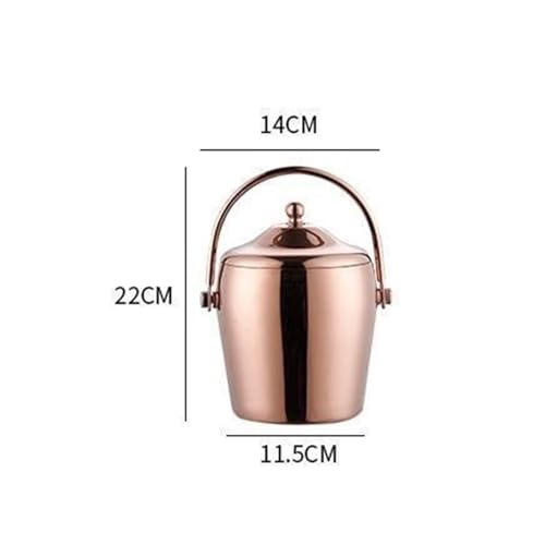 Cubitera de hielo pequeña de acero inoxidable dorado de 1,2 L con tapa portátil 3