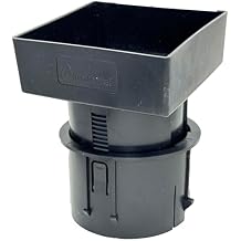 Aquabarrel Square 4x4 inch Adjustable Downspout Gutter to 4" Round Pipe Adapter - Black