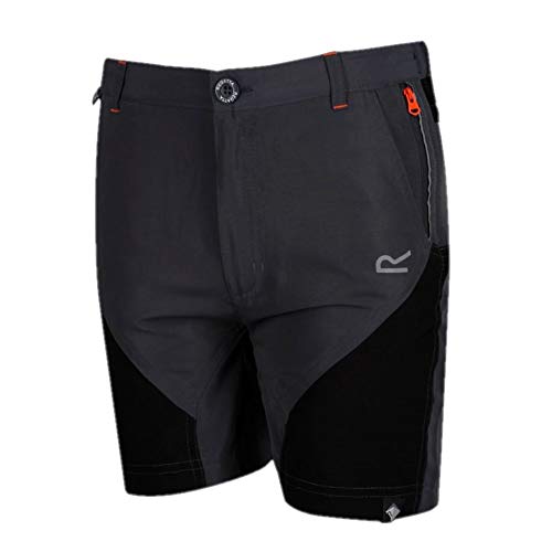 Regatta Sorcer Mountain Unisex Children's Shorts, Lightweight, Water-Repellent, UV Protection, Quick-Drying, Active Dark Grey/Black