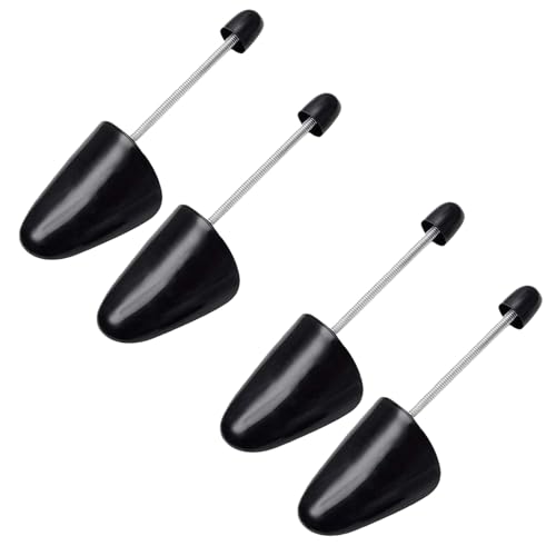 2 Pares de Zapatos prácticos de Longitud Ajustable para Mujer, árbol de Zapatos, Zapatilla de pie con Bobina de Resorte de tensión, árbol de Primavera en Espiral(Negro-Mujeres)