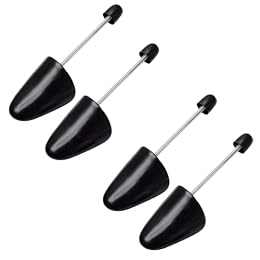 UPSTORE 2 Pairs Adjustable Plastic Shoe Trees, Women Sneaker Shaper, Shoes Support Stretcher, Lightweight Anti Crease, Footwear Care Protector (Black)