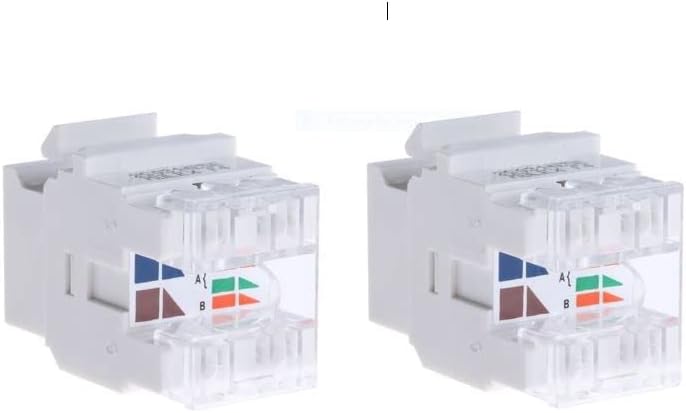SPYTEK 180 Degree Cat 6 Keystone Jack - RJ45 Ethernet Cat6 Wall Jack White - 110 Type - Keystone Jack 180 Degree 110 UTP (Pack of 2)