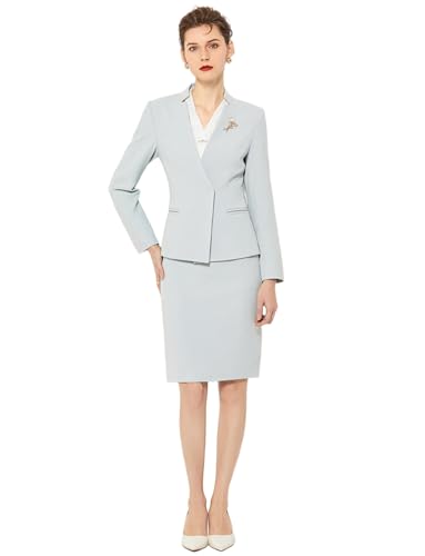 Costume de travail de bureau femme ensemble veste blazer et jupe droite habillée