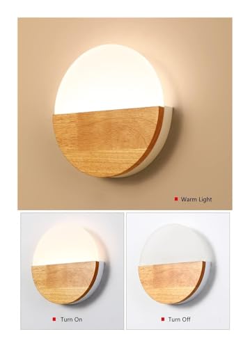 Applique da Parete per Camera da Letto, Modello Nordic LED da 8 Pollici, dimmerabile, a Mezza Luna, Rotonda, Stile scandinavo, Ideale per Camera da Letto, Soggiorno, corridoio e in
