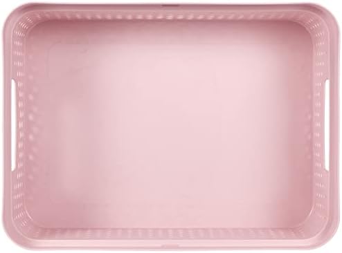CURVER Infinity 17L Recycled Storage Basket - Multi-Use Stackable and Interlocking Storage - 35.5 x 26.7 x 13.7 cm, Pink