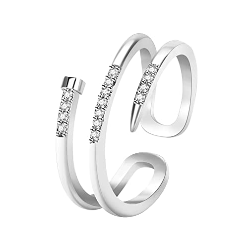 GVGV Ring Damen Silberringe Zirkonia Ring Kubik-Zirkon Verlobungsring Diamant Ringe Silber 925 Trauringe Silberringe Verlobungsring Personalisierter Schmuck Geschenk Cover