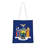 JBYJBX Bolsa reutilizable de gran capacidad con estampado de bandera de Nueva York, ligera, para el trabajo, gimnasio, viajes, playa, viajes diarios