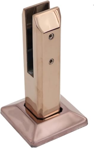 Poste de barandilla de vidrio en oro rosa (2 uds) 2