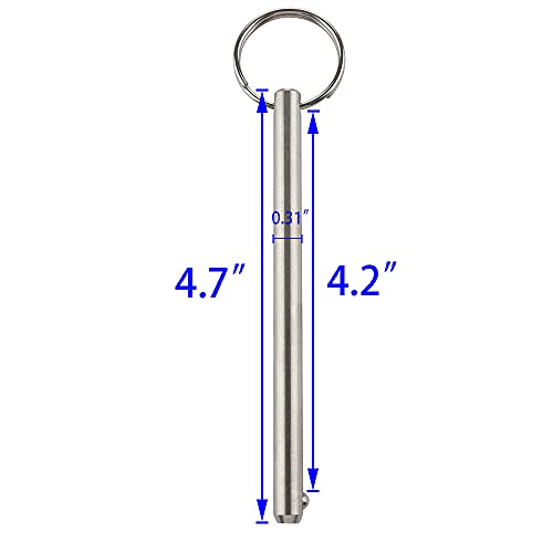 2 Pack Quick Release Pin, Diameter 5/16"(8Mm), Overall Length 4.72"(120Mm), Usable Length 4.13"(105Mm), Full 316 Stainless Steel, Bimini Top Pin, Marine Hardware #TOP4