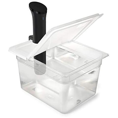 EVERIE Sous Vide Container 12 Quart EVC-12 with Collapsible Hinged Lid Compatible with Anova Nano or AN500-US00 or Anova Pro 3.0 or Anova Mini, Also Fits Instant Pot Cover