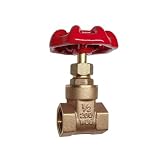 GUXGUY 1/2” Brass Gate Valve DN15, NPT Brass Female Threaded Rotary Globe Valve for Water Pipes, Fuel Water Gas Flow Control, Air Switches, Water Meter Front Switches and Air Compressors, etc
