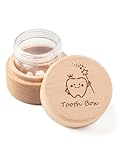 iwoohome Tooth Fairy Box for Girls and Boys Wooden Cute Tooth Box with Transparent acrylic bottle, Lost Teeth Storage for Kids, Dropped Teeth Keepsake Storage Holder Gift