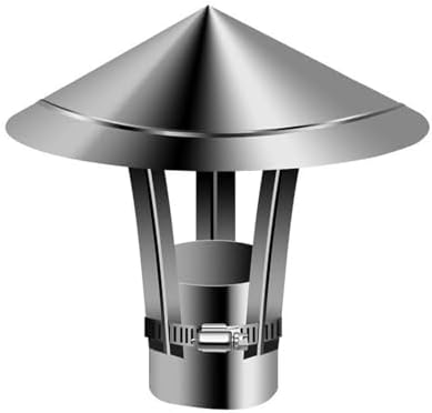 Adjustable Universal Chimney Cap All-Weather Stainless Steel Fireplace Mantell 304 Stainless Steel Construction Cone-Shaped Flue Cover for Enhanced Performance