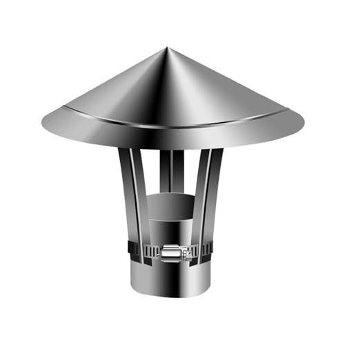 Tapa de Chimenea Universal de Acero Inoxidable 304, Abrazaderas Ajustables, Cubierta de Chimenea cónica SD para Todo Tipo de Clima, Robusta y Duradera, Que logra una ventilación óptima.