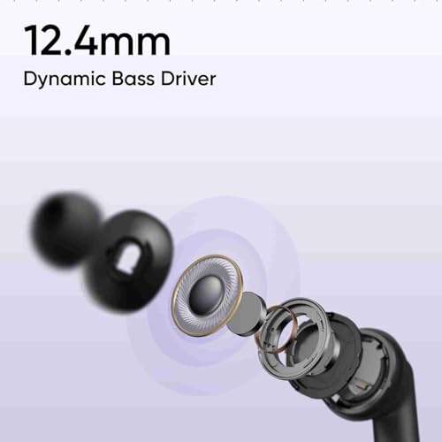Image of Buds T310 True Wireless in-Ear Earbuds with 46dB Hybrid ANC, 360 Spatial Audio, 12.4mm Dynamic Bass Driver, Upto 40Hrs Battery and Fast Charging (Black)
