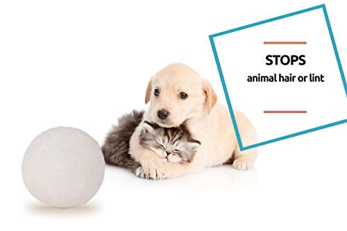 Set Trocknerbälle XL aus Wolle, umweltfreundlich, natürlicher Weichspüler mit hypoallergenem Waschmittel, für empfindliche Haut, 1000 Anwendungen, A+++ Fusselrasierer für Haustiere, Hunde, Katzen - Image 7