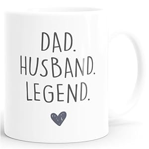 Moonworks® Koffiemok Mom Wife Boss Dad Husband Legend geschenk mama papa vader wit keramische mok