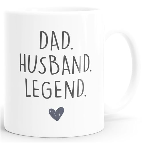 Moonworks® Koffiemok Mom Wife Boss Dad Husband Legend geschenk mama papa vader wit keramische mok