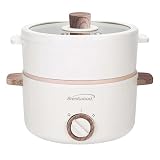 Brentwood Multi-Function Electric Hot Pot Cooker and Food Steamer with Ceramic Non-Stick Ceramic Coating (HPS-3162W)