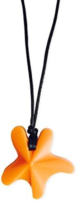 JCM ChewAid Chew Pendant StarFish Training and Development Fidget Toy Chew Necklace for Teething Babies,Sensory,Oral Motor, Anxiety, Autism, ADHD (Orange)