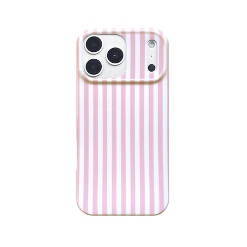 Coque iPhone 17 Pro esthétique tendance à motif rayé pour look fille