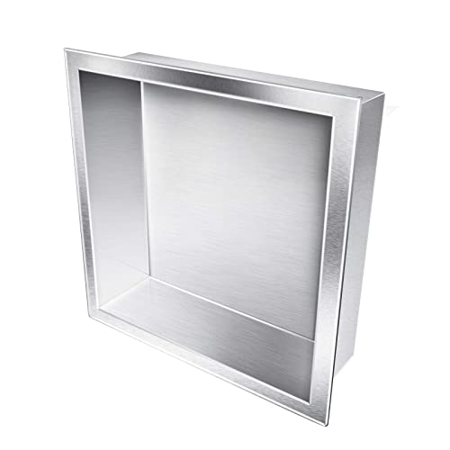 Bernkot Niche Murale en Acier Inoxydable, Niche de Douche, 30 * 30 * 10, étagère de Salle de Bain encastrée, brossé Cover