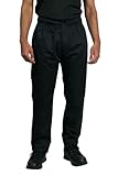 Chef Code Men's Basic Baggy Chef Pant with Zipper, Black, 3X-Large