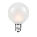 Novelty Lights, Inc. G50 Globe Outdoor Patio Party Christmas Replacement Bulbs, E12/C7 Base, Frosted White, 25 Pack