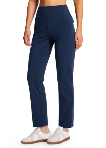 Libin Women's Fleece Lined Pants 29" Stretch Thermal Pants, Navy Blue S - image 1