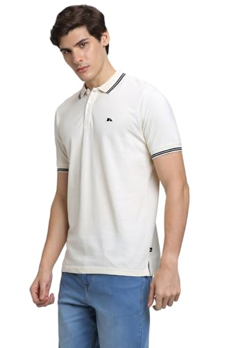 Image of Dennis Lingo Men's Cotton Solid Regular Fit Mandarin Collar Short Sleeve Polo Tshirt