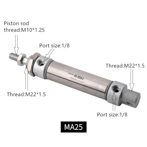 Cylindre pneumatique double effet MA25 pour stopper les pannes de grippage - 4