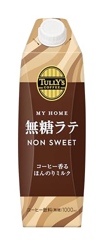 タリーズコーヒー 無糖ラテ 1L×6本 MY HOME (マイホーム) キャップ付き 紙パック