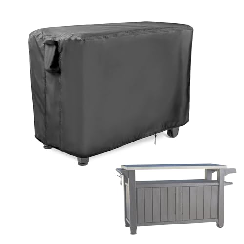 Prep Table Cover for Keter Unity XL, 420D 55 Rolling Carts Cover for Stainless Steel Workbenches, BBQ Grill Carts,Waterproof, Dustproof & UV Resistant （140 * 61 * 81cm