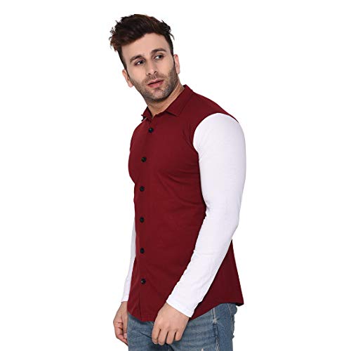 Image of Geum Men's Cotton Full Sleeve Spread Collar Casual Shirt