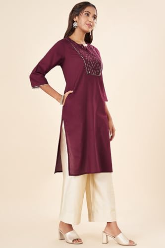 Image of Rangmanch By Pantaloons Women's Cambric Solid Kurtas