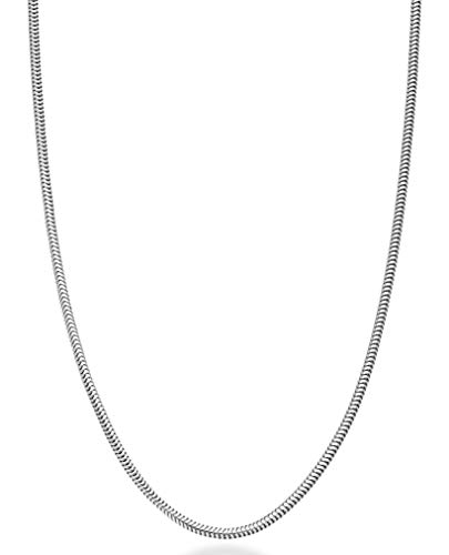 Miabella 925 Sterling Silver Italian 1.5mm, 2mm, 2.5mm Round Snake Chain Necklace for Women Made in Italy