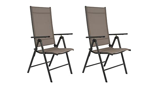 Garden Royal chaise réglable Santiago taupe - Lot de 2 pièces