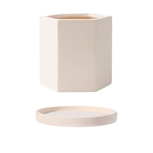 ICWRQLG Geometric Plane Plain Fired Ceramic Flower Pot Hand Painted Clay Coarse Pottery